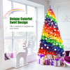 Lucktree 7FT Colorful Rainbow Full Fir Christmas Tree, Artificial Hinged Christmas Tree w/Solid Metal Stand - LucktreeUS