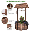 Lucktree Outdoor Wooden Wishing Well with Hanging Bucket