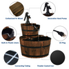 Lucktree 2-Tier Barrel Waterfall Fountain with Hand Pump