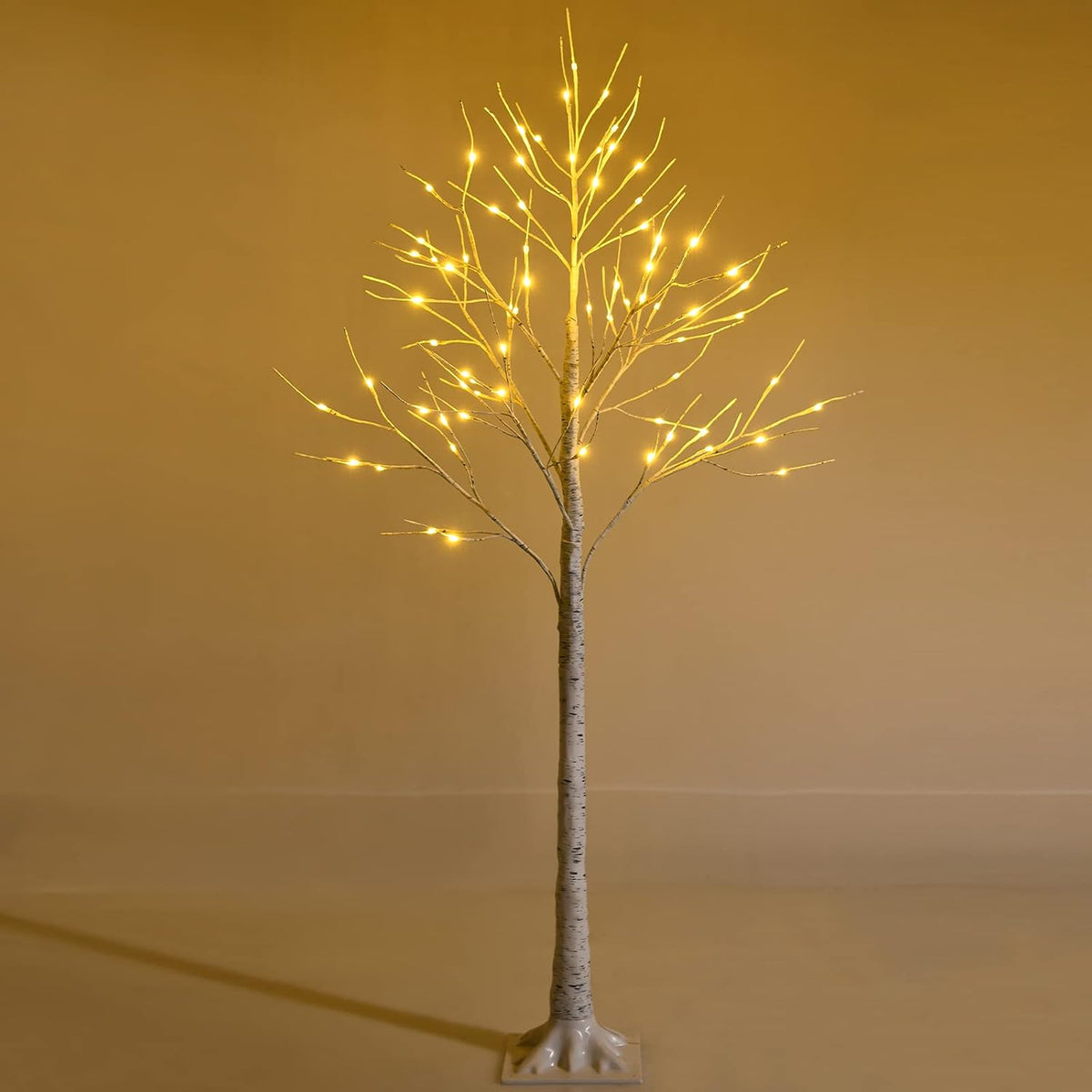 Lucktree Lighted Birch Tree, Artificial Small Tree White Christmas Tree