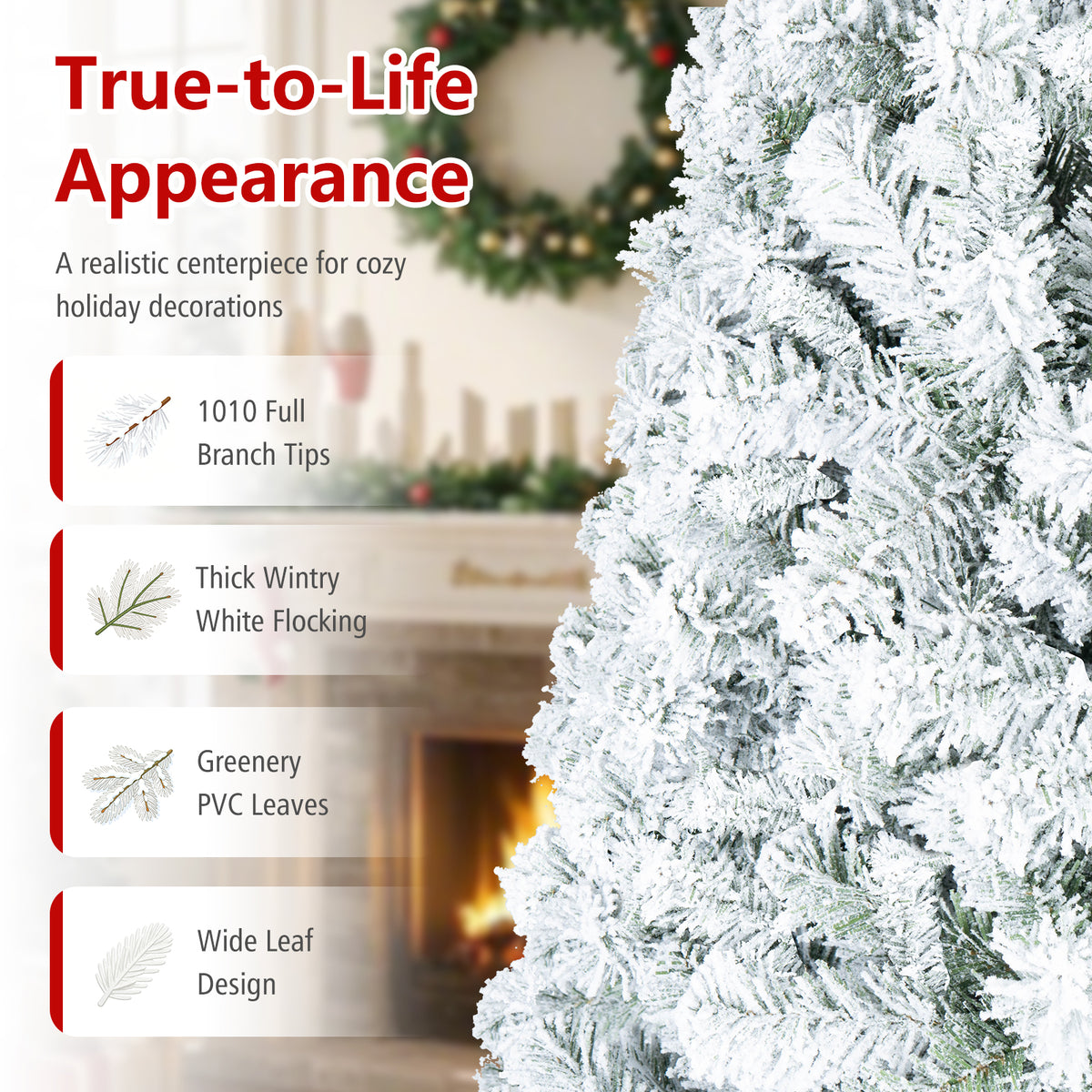 7.5 FT Snow Flocked Artificial Christmas Tree