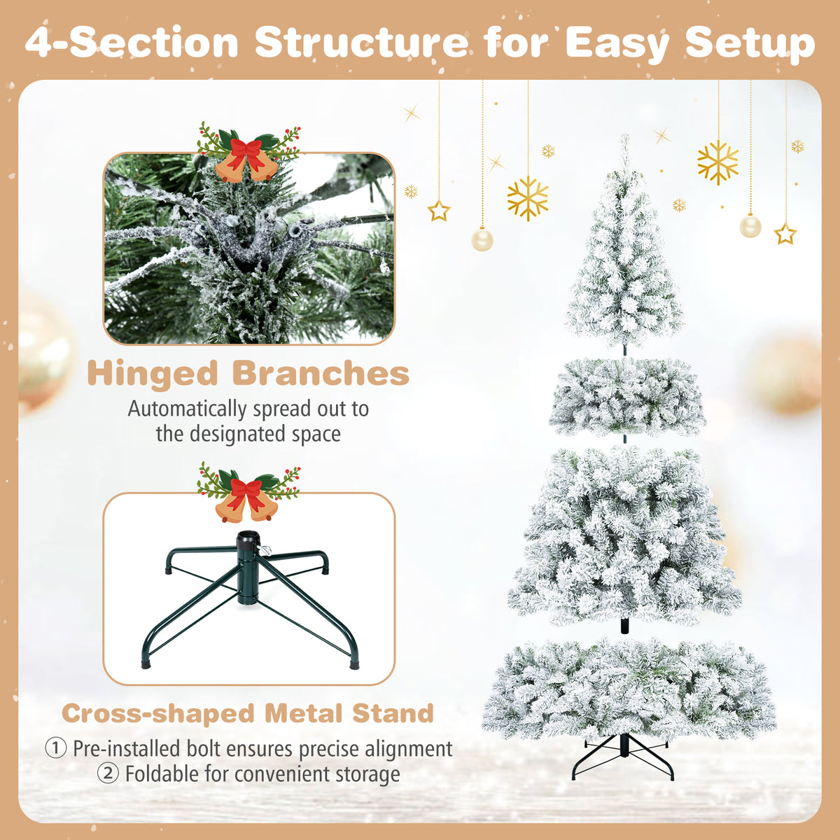 7.5 FT Snow Flocked Artificial Christmas Tree