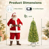 5FT/6FT/6.9FT Artificial Christmas Tree, Modern Christmas Tree w/ LED Lighting