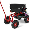 Lucktree Garden Cart, Rolling Workseat with 4 Wheels, Tool Tray, Removable Cushion, Storage Basket