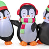 Lucktree 6FT Christmas Inflatables, LED Lighted Xmas Inflatable Penguin Family Hand in Hand