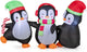 Lucktree 6FT Christmas Inflatables, LED Lighted Xmas Inflatable Penguin Family Hand in Hand