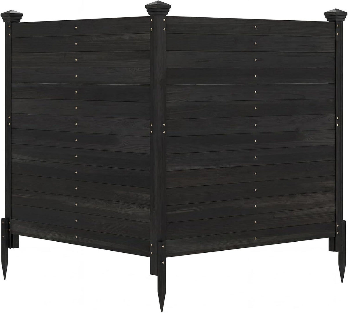 Lucktree Wooden Privacy Fence with Stakes 47" W x 45.5" H