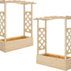 Lucktree Raised Garden Bed with Sided Trellis & Hanging Roof, Wood Planter Box, 44”x14”x45” (L x W x H)