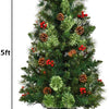 5 FT Christmas Tree Pre-Lit Tabletop Artificial Entrance Tree with 100 Led Lights - LucktreeUS