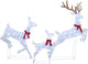 Lucktree 3-Piece Large Lighted Christmas Reindeer Family, Light up Xmas Decorations w/255 LED Lights & Scarves