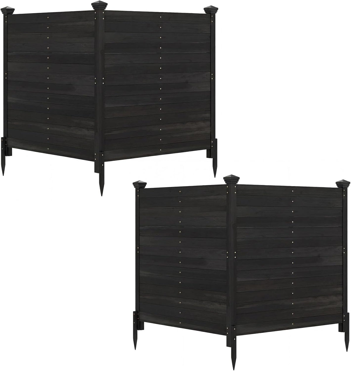 Lucktree Wooden Privacy Fence with Stakes 47" W x 45.5" H