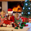 3FT Pre-Lit Optical Fiber Christmas Artificial Tree with Multicolor LED Lights and Snowflakes