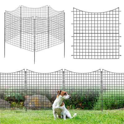 5-Panel Decorative Garden Fence with 5 Stakes, 39" Tall Outdoor Dog Barrier