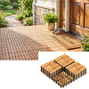 Lucktree 12" x 12" Interlocking Acacia Wood Deck Tiles