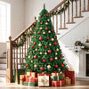 5/6/7/8 FT Artificial Christmas Tree, Unlit Full Xmas Pine Tree with 350/650/950/1138 Branch Tips & Folding Metal Stand