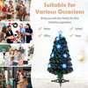 3FT Pre-Lit Optical Fiber Christmas Artificial Tree with Multicolor LED Lights and Snowflakes