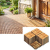 Lucktree 12" x 12" Interlocking Acacia Wood Deck Tiles