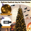 6FT Prelit Pencil Black Christmas Tree, Artificial Slim Xmas Tree with 618 Branch Tips