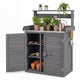 Garden Potting Bench Table, Wood Plant Workstation w/ Stainless Steel Tabletop