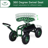 4-Wheel Garden Workseat with Storage Basket - Lucktree
