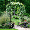 Lucktree Metal Garden Arch, Wedding Arbor for Ceremony, Pergola Arbor Garden Trellis for Various Climbing Plant