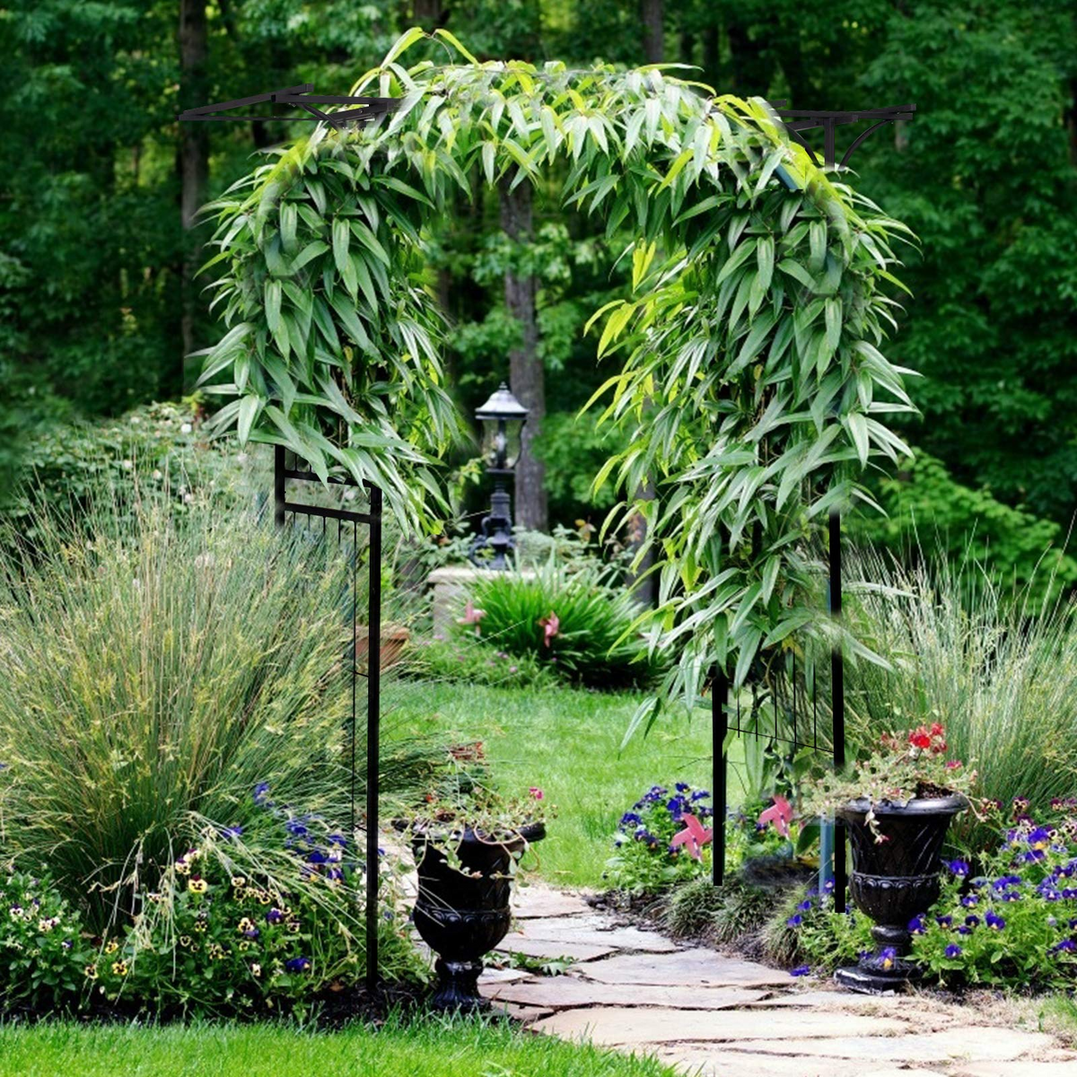 Lucktree Metal Garden Arch, Wedding Arbor for Ceremony, Pergola Arbor Garden Trellis for Various Climbing Plant