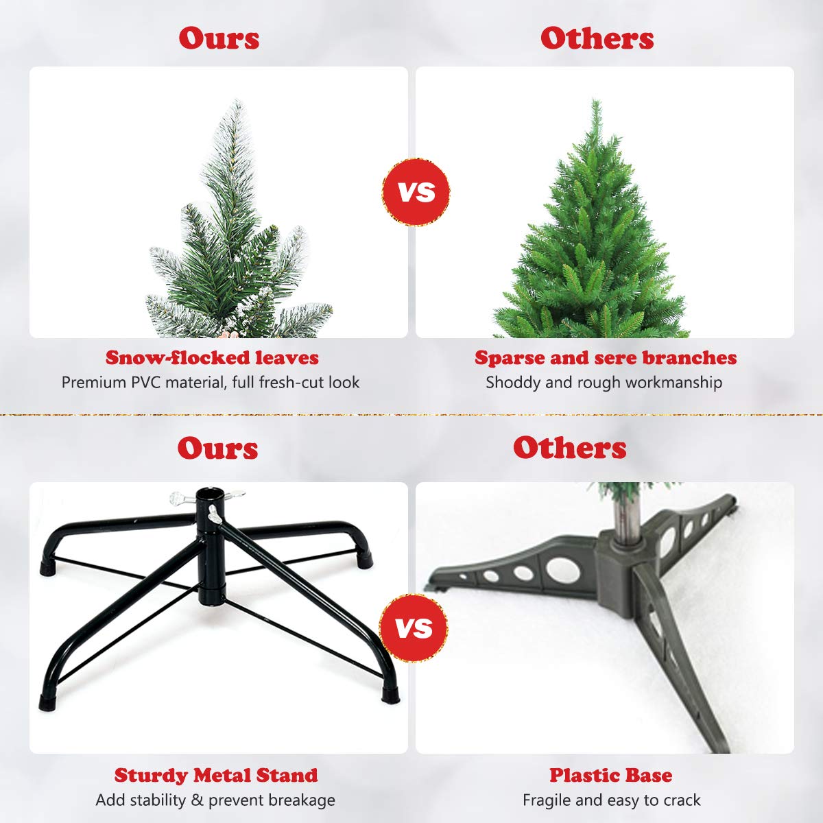 5ft, 6FT 7.5FT Artificial Pencil Christmas Tree - LucktreeUS