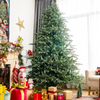Lucktree 8ft Artificial Christmas Tree, Unlit Hinged Xmas Spruce Tree w/ 1658 Mixed PE & PVC Branch Tips - LucktreeUS