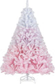 Lucktree Pink Gradient & White Snow Flocked Christmas Tree | Home Office Decoration