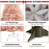 Artificial Pink Christmas Tree, 6ft/7ft Premium Unlit Hinged Spruce Full Tree - LucktreeUS