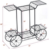 Lucktree Garden Cart Metal Plant Stand with 4 Decorative Wheels