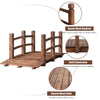 Lucktree 5 Ft Wooden Garden Bridge, Stained Wood/Natural Wood  Garden Bridge