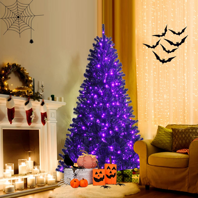 Lucktree Halloween Tree, Hinged Artificial Christmas Tree Metal Stand, Perfect Halloween Decoration for Holiday Festival Parties - LucktreeUS
