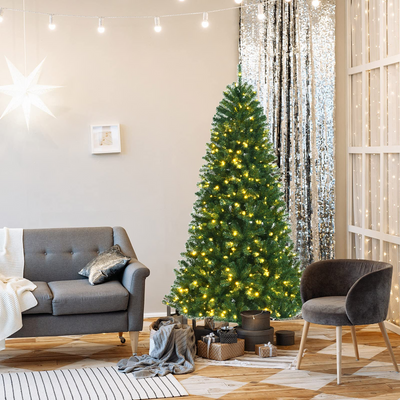 Lucktree Christmas Tree, Hinged Remote Control Artificial Xmas Tree, Residential and Commercial Decoration for Indoor - LucktreeUS