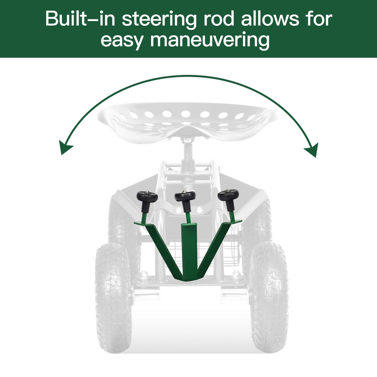 Lucktree Mobile Garden Workseat, Lawn Wagon Cart