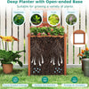 Lucktree Outdoor Wooden Raised Garden Bed with Trellis