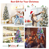 Lucktree Snow Flocked Christmas Tree, Premium Hinged Artificial Pine Tree, Remote Controller, Xmas Full Tree for Indoor - LucktreeUS