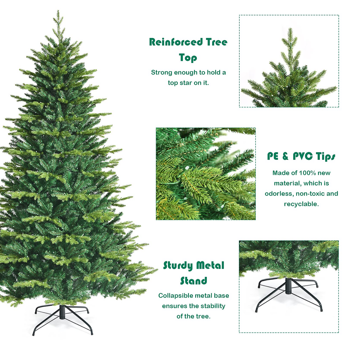 Lucktree Christmas Tree, PVC & PE Branch Tips, Indoor Holiday Festival Decoration for Residential Commercial Use - LucktreeUS
