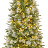 Lucktree 6ft / 7.5ft / 9ft Pre-Lit Pencil Christmas Tree with Flocked Frosted Tips & LED Lights
