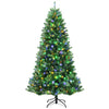 6/7/8 Feet Pre-lit Artificial Christmas Tree, Hinged Xmas Tree with 350/500/600 Multi-color & Warm White Switchable LED Lights & 845/1181/1605 PVC Branch Tips