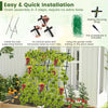 74" Raised Bed Cucumber Trellis, Outdoor Garden Trellis w/Netting, PE-Coated Metal Plant Support for Climbing Vegetables