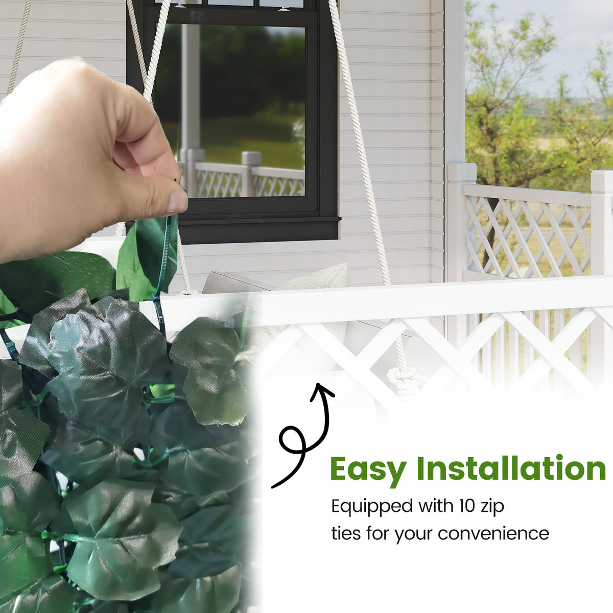 Faux Ivy Privacy Screen, Expandable Artificial Greenery Fence