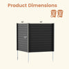 PP Privacy Fence Screen 123cm x 123cm, 2/4 Panels, No-Dig Air Conditioner Trash Can Pool Equipment Enclosure with Galvanized Ground Stakes