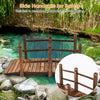 Arched Outdoor Footbridge, 5 FT Fir Wood Garden Crossing with Dual Safety Side Rails