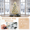 7/6/8 FT Snow-Flocked Artificial Christmas Tree, Pre-lit Xmas Tree