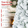 Lucktree 6FT/9FT Artificial Christmas Tree Unlit Flocked Xmas Tree with Full Branch Tips & Folding Metal Stand