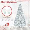 Lucktree 6FT/9FT Artificial Christmas Tree Unlit Flocked Xmas Tree with Full Branch Tips & Folding Metal Stand