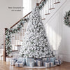 Lucktree 6FT/9FT Artificial Christmas Tree Unlit Flocked Xmas Tree with Full Branch Tips & Folding Metal Stand