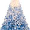 Lucktree Pre-Lit Snow Flocked Christmas Tree | Artificial Hinged Xmas Full Tree