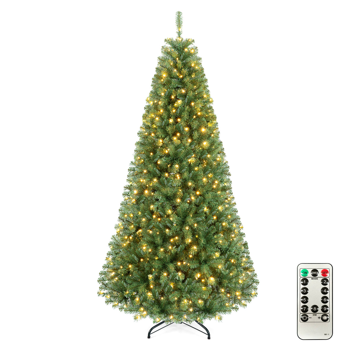 7/6/8 FT Pre-Lit Artificial Christmas Tree, Artificial Xmas Tree